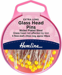 Hemline Extra Long Glass Head Quilting Pins
