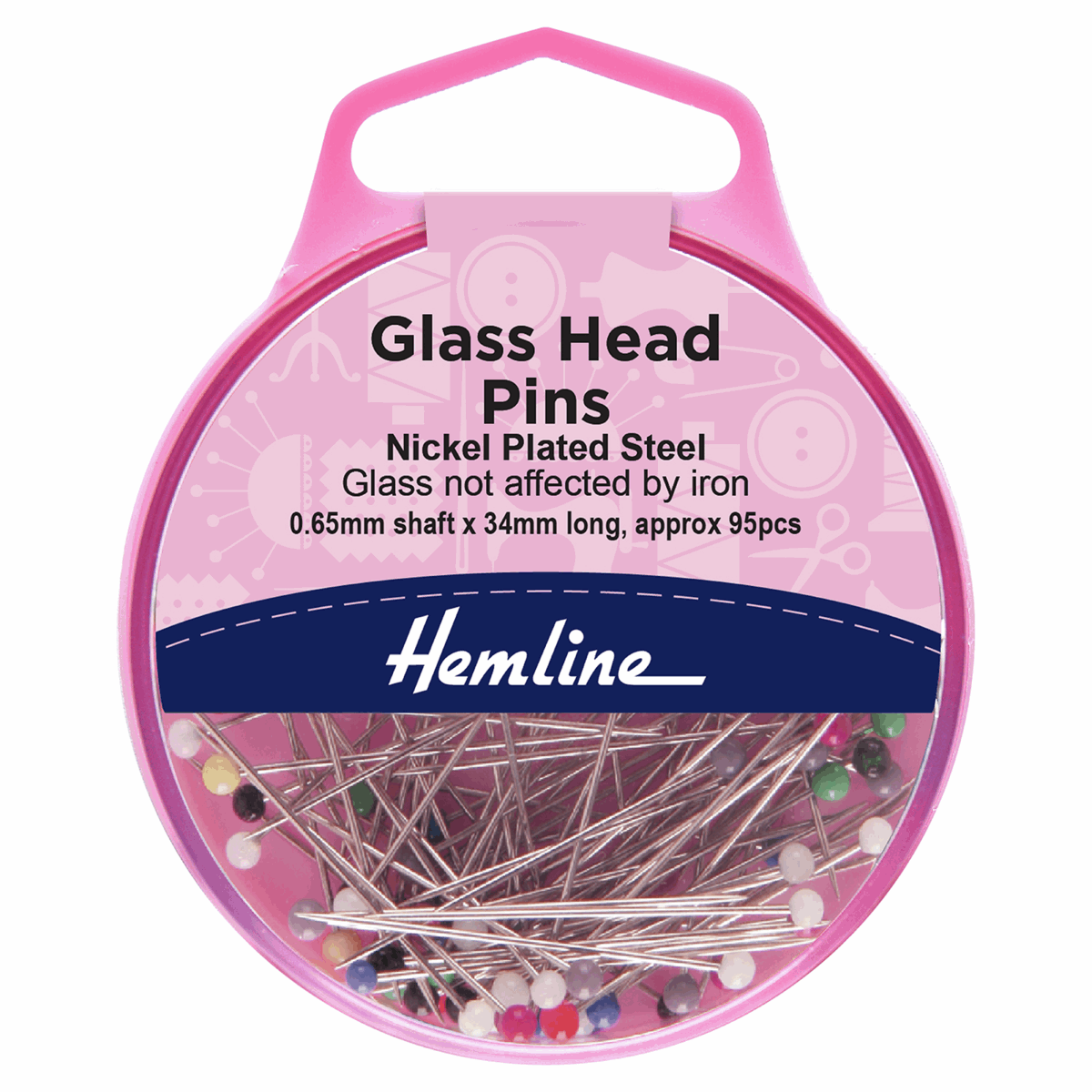 Hemline Glass Headed Pins