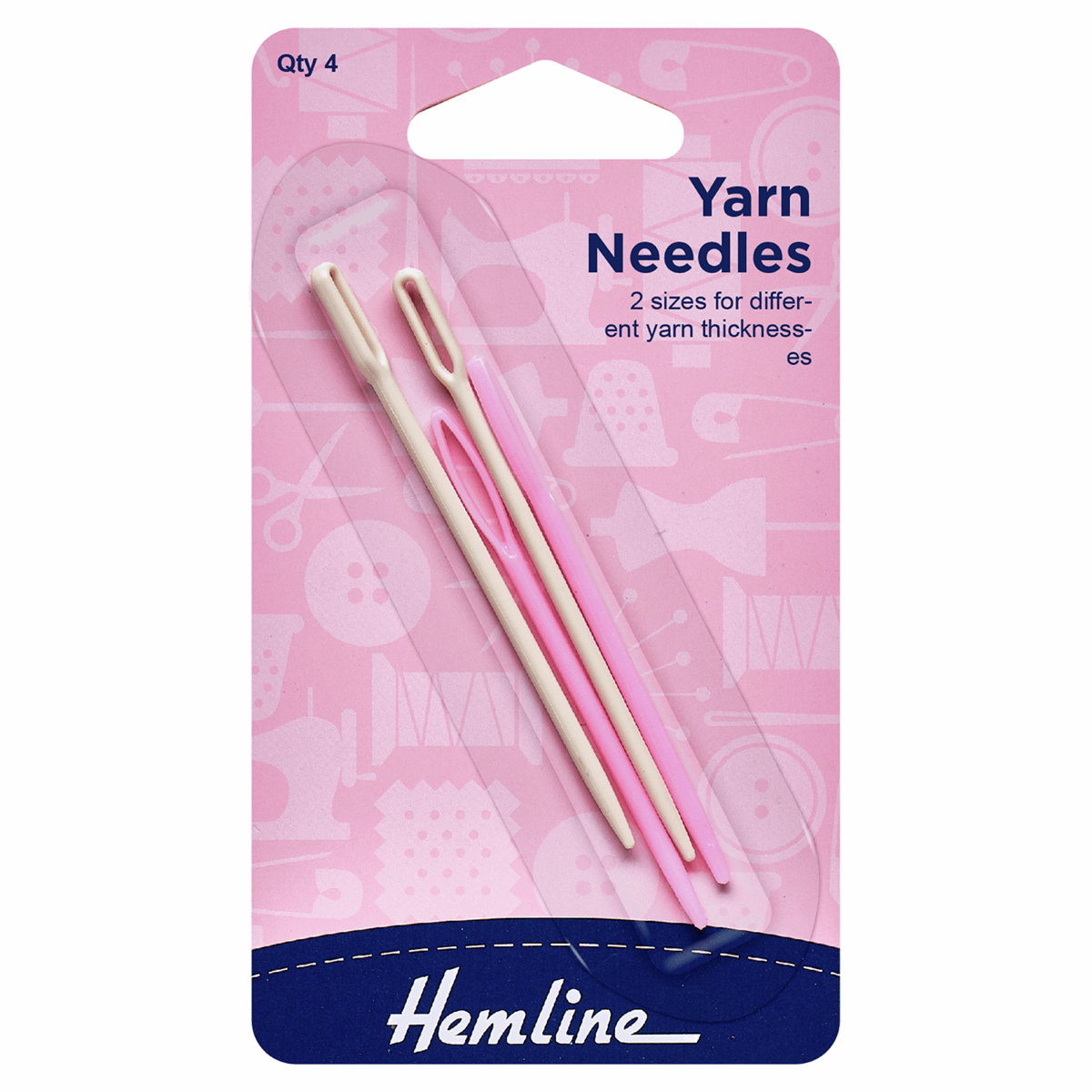 Hemline Plastic Yarn Needles x 4