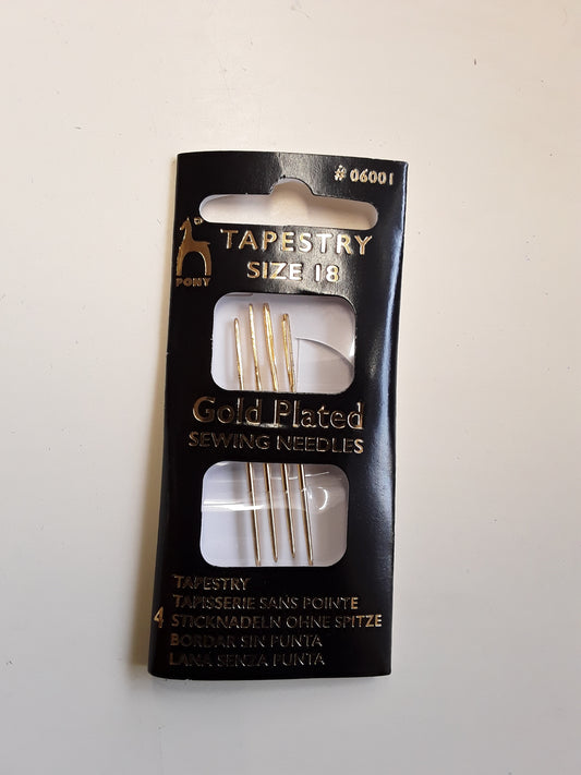 Pony Gold-Eye Tapestry needles (Size 18)