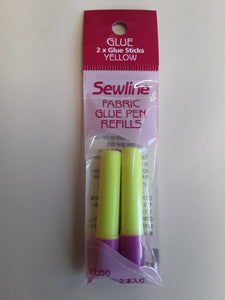 Sewline Fabric Glue Pen Refills Yellow x2