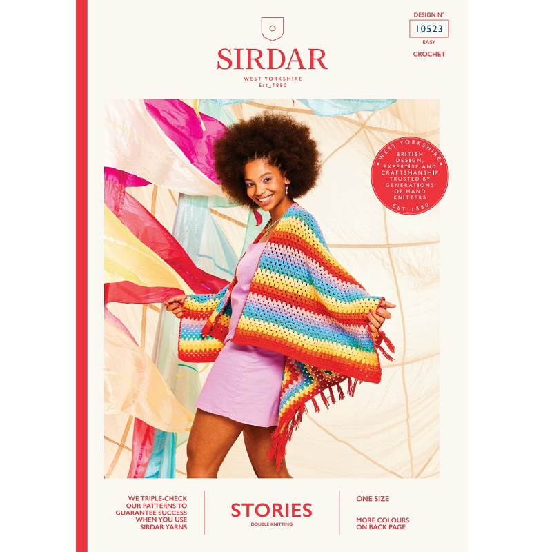 Sirdar Crochet Pattern 10523 Wrap in Stories DK