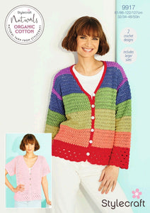 Stylecraft Crochet Pattern 9917 Cardigans in Naturals Organic Cotton
